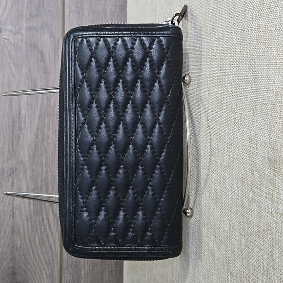 Rebecca Minkoff Quilted Black Leather Zip Around Wallet - Picture 3 of 10